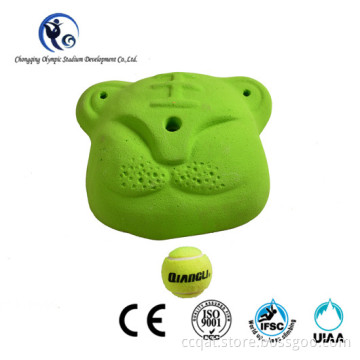Carved cartoon shape wall climbing holds for children